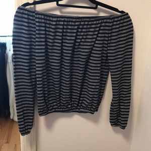 Striped off the shoulder top!!
